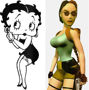 Betty Boop aus den 30ern, LaraCroft aus den 90ern